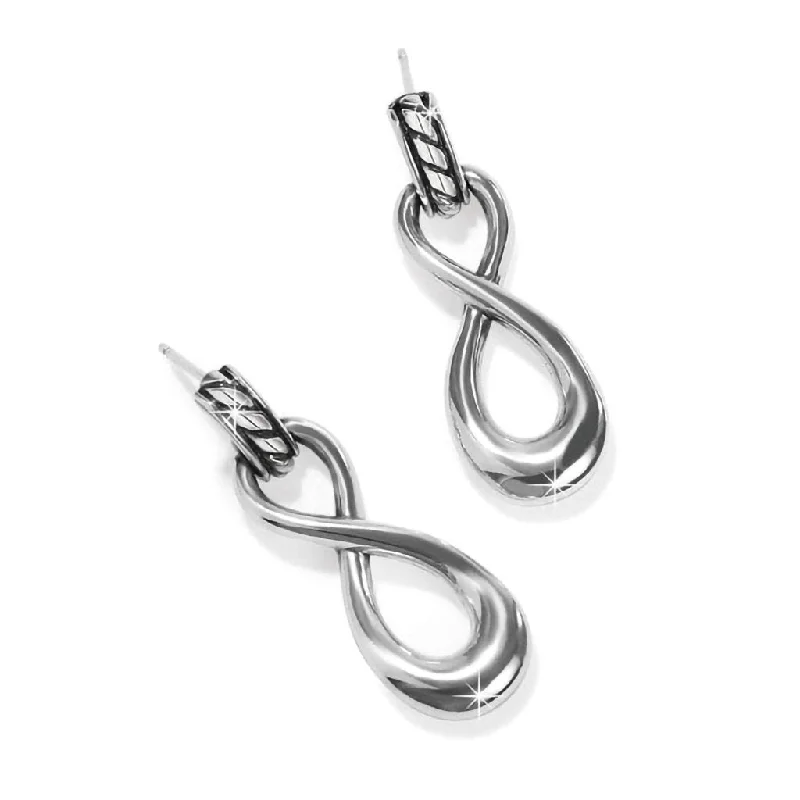 Ladies Glimmering Earrings -Brighton : Interlok Infinity Post Drop Earrings