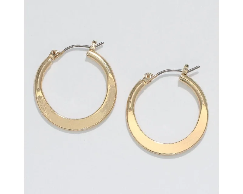 Ladies Thick Bold Earrings -Periwinkle by Barlow : Tapered Gold Hoops - Earrings