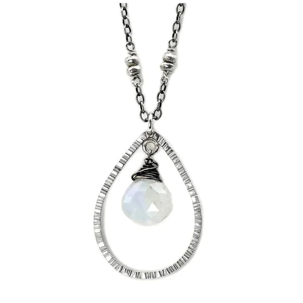 Ladies Necklaces with Bead Spark-Moonstone Teardrop Necklace