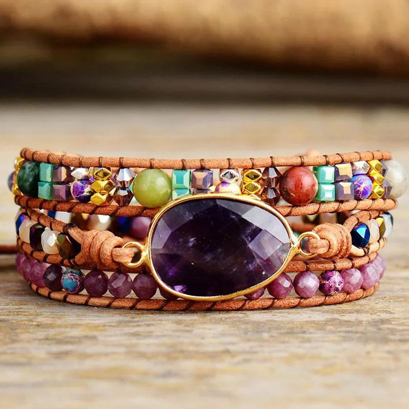 Ladies Bracelets with Sun Spark-Amethyst Freedom Bracelet