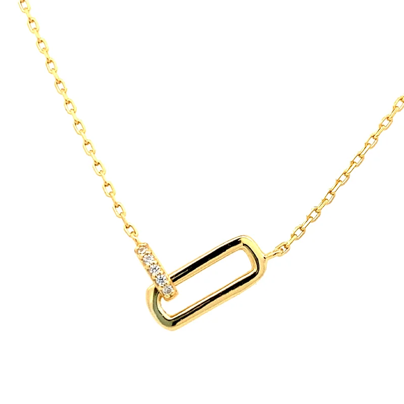 Ladies Necklaces with Feather Glow-Glam Interlock Necklace in Yellow Gold by Ania Haie