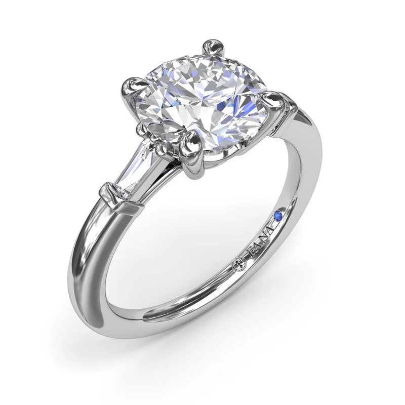 Ladies Heavy Engagement Rings -Tapered Baguette Diamond Engagement Ring S4070