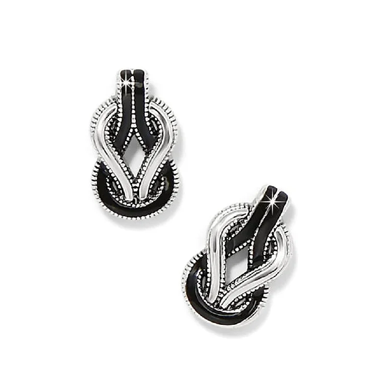 Ladies Balance Charm Earrings -Brighton - Interlok Harmony Black Post Earrings