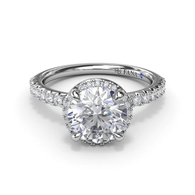 Ladies Prong Set Engagement Rings -Simply Stunning Diamond Halo Engagement Ring S4095