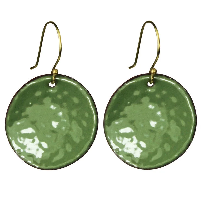 Ladies Space Age Rings -Earring - Round, Green