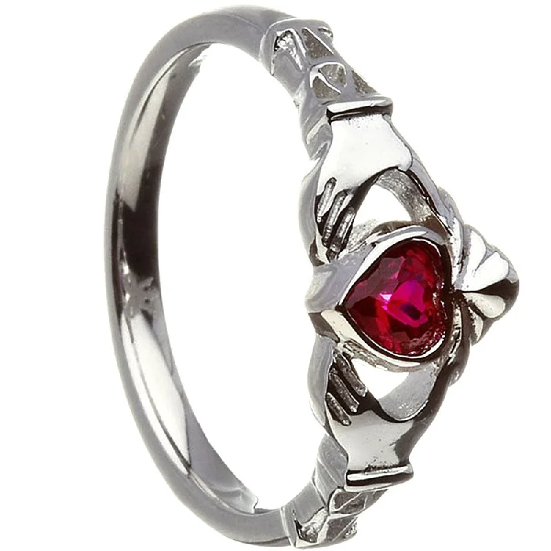 Ladies Claddagh Symbol Rings -Retired JULY Birthstone Silver Claddagh Ring LS-BSRV2-7