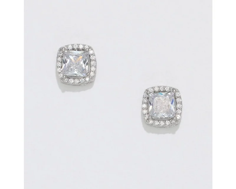 Ladies Titanium Minimal Earrings -Periwinkle by Barlow : Cubic Zirconia - Earrings