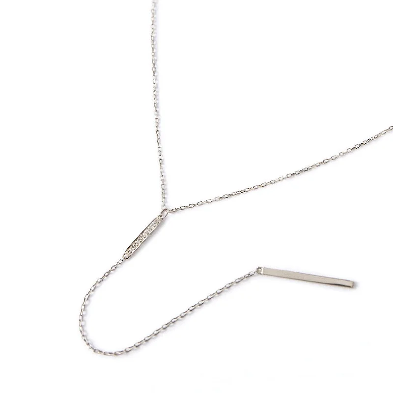 Ladies Necklaces with Teardrop Spark-Bar Lariat Necklace