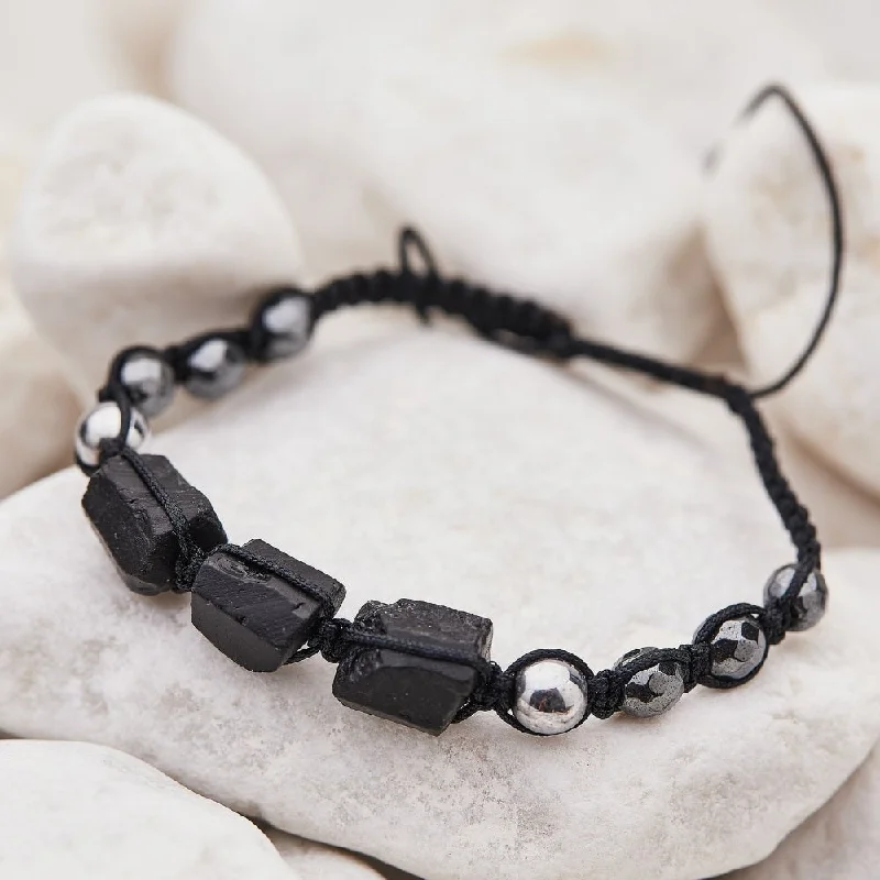 Ladies Bracelets for Niece Spark-Natural Black Tourmaline Protection Bracelet