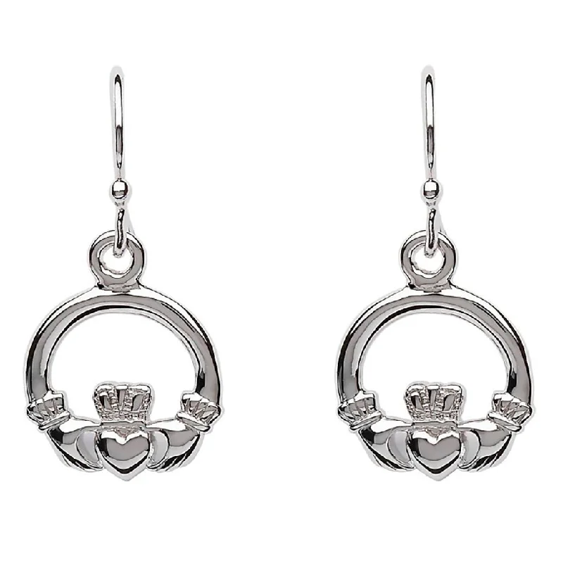 Ladies Dreamy Cloud Earrings -Shanore : Silver Claddagh Drop Earrings