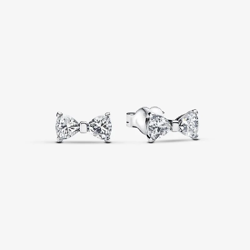 Ladies Explorer Spirit Earrings -PANDORA : Sparkling Small Bow Stud Earrings