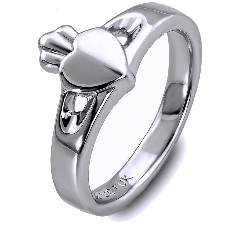 Ladies Playful Spirit Rings -Ladies Silver Claddagh Ring ULS-6166