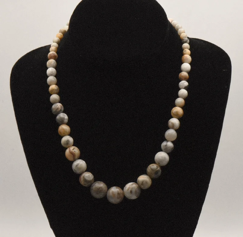 Ladies Necklaces with Teardrop Spark-Graduated Agates Beaded Necklace