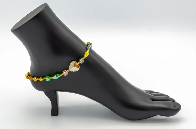 Ladies Bracelets with Jade Glow-Colorful African  Ankle Bracelets (ON SALE)