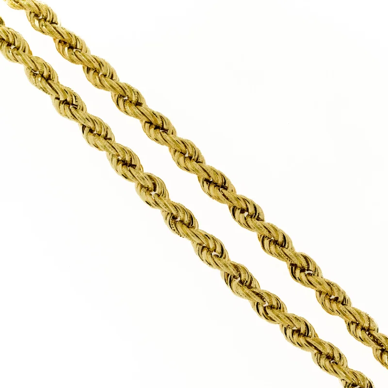 Ladies Necklaces with Key Spark-5.5mm Wide Rope Chain Necklace 18" in 18K Yellow Gold