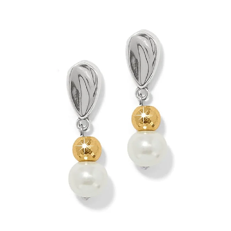 Ladies Soft Tone Earrings -Brighton - Cascade Unity Pearl Post Drop Earrings