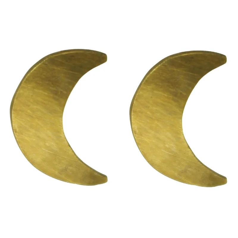 Ladies Modern Trend Rings -Gia Moon Post Earring, Brass