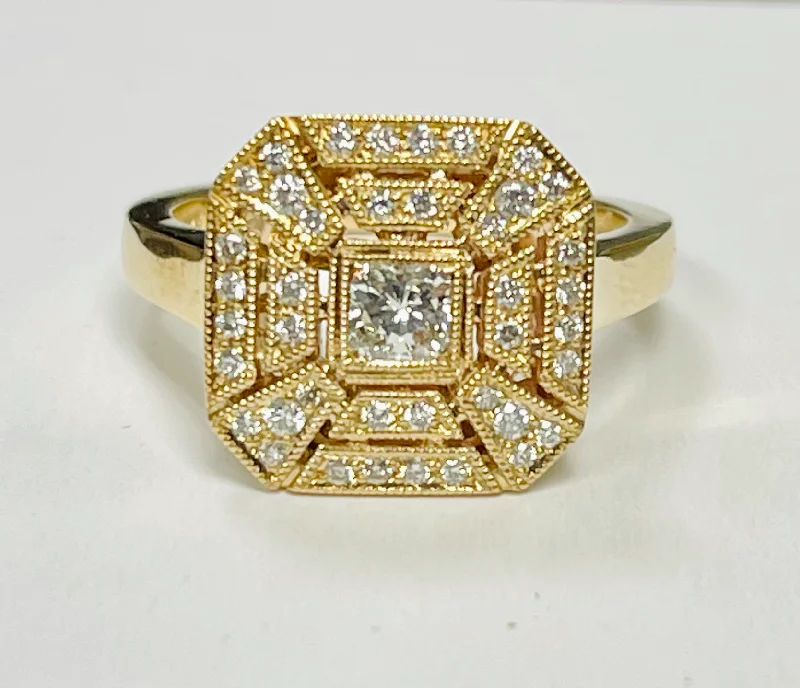 Ladies Traditional Style Rings -14k Yellow Gold Vintage Inspired Ring