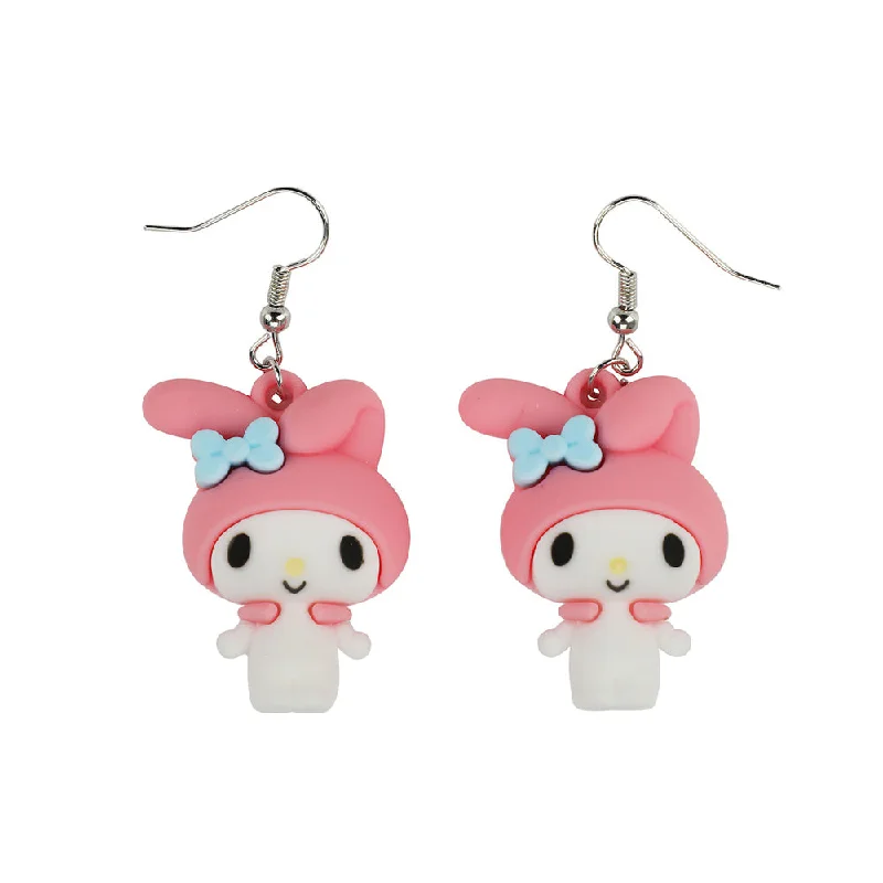 Ladies Steampunk Gear Earrings -Sanrio My Melody Plush Earrings