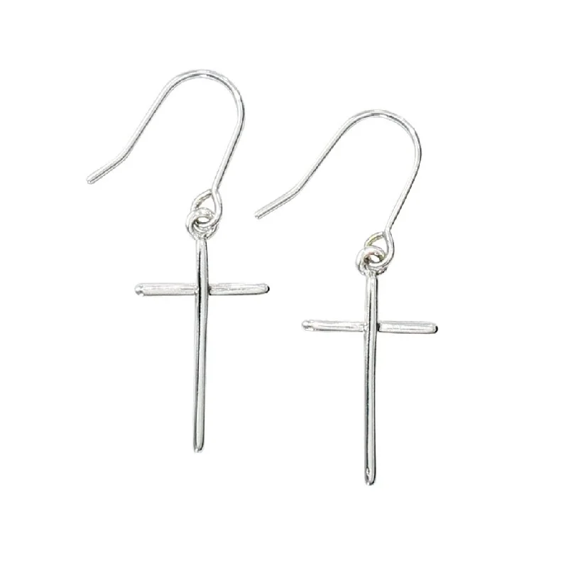 Ladies Mother’s Day Earrings -Periwinkle by Barlow : Classic Silver Crosses Earrings