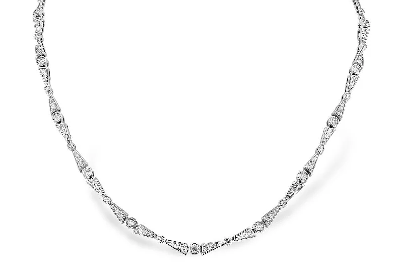 Ladies Necklaces with Arrow Spark-Diamond Fancy Link Necklace in White Gold by Allison Kaufman Co.