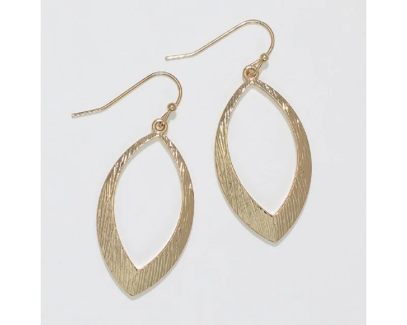 Ladies Sophisticated Drop Earrings -Periwinkle by Barlow : Brushed gold drops - Earrings