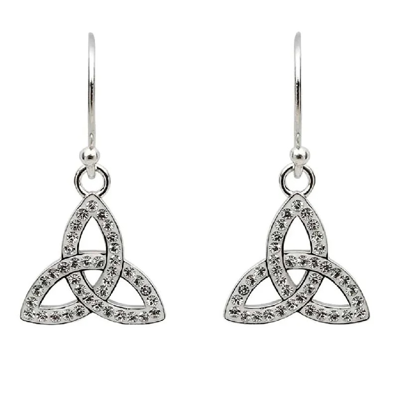 Ladies Energy Flow Earrings -Shanore : Trinity Earrings Adorned With Crystals