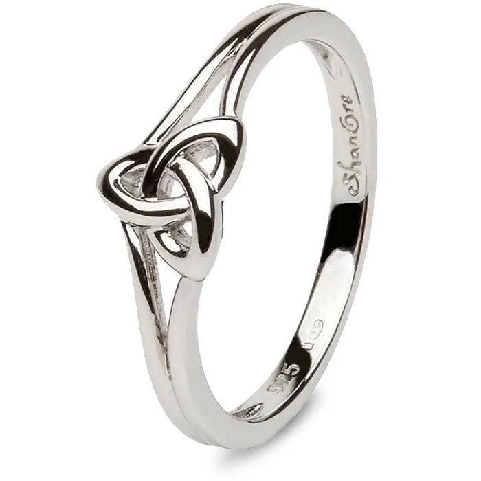 Ladies Leather Wrap Rings -Women's Celtic Sterling Silver Trinity Knot Ring LS-SL99