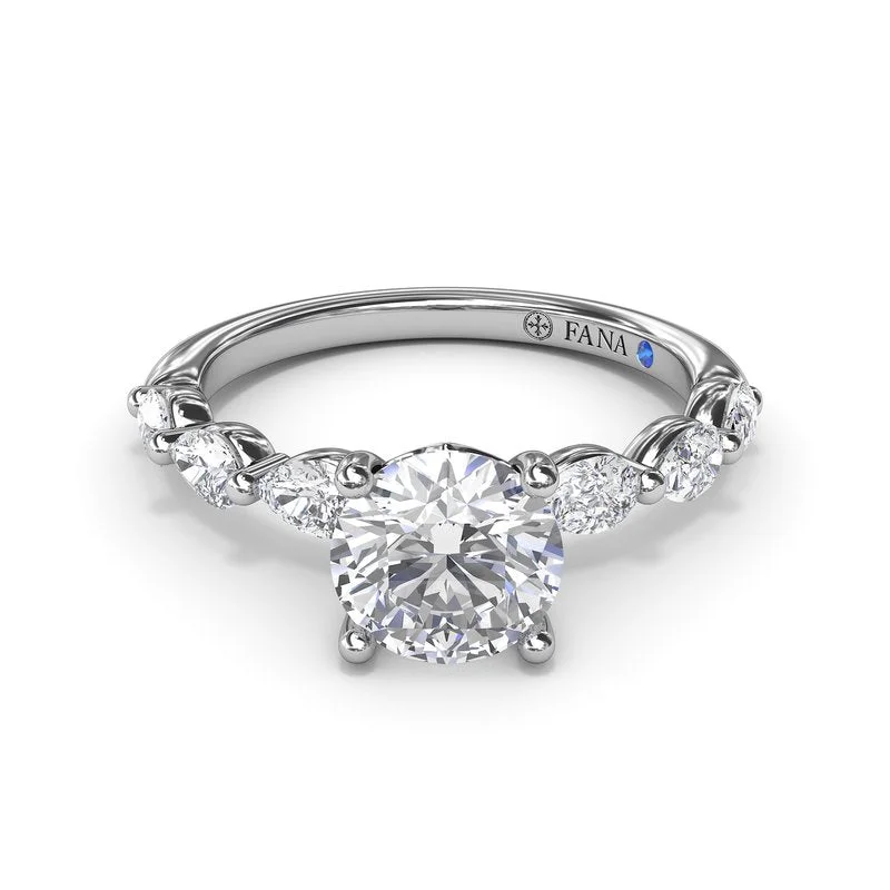 Ladies Petite Engagement Rings -Whimsical Diamond Engagement Ring S4170