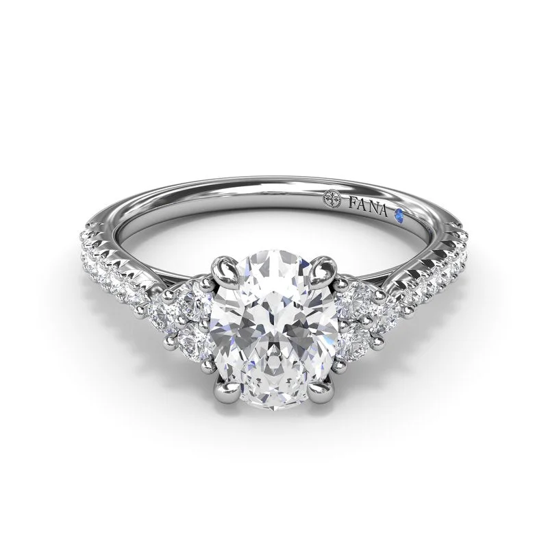 Ladies Multi-Stone Engagement Rings -Clustered Diamond Engagement Ring S4115