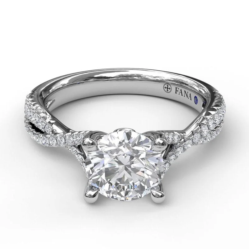 Ladies Geometric Engagement Rings -Twist Diamond Engagement Ring S3479