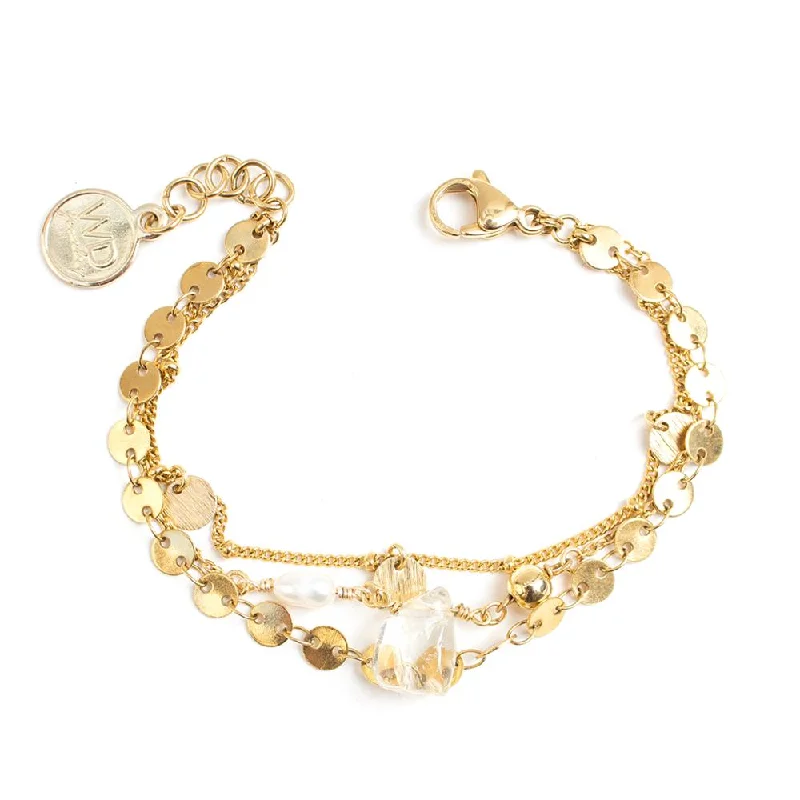 Ladies Bracelets Sterling Spark-Satin Gold Bracelet