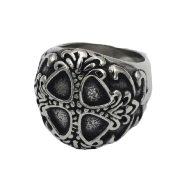 Ladies Thick Bold Rings -Stainless Steel Unique Vintage Ring