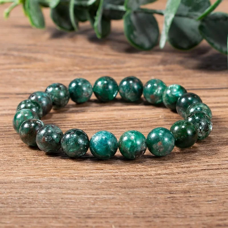 Ladies Bracelets for Kin Shine-Green Emerald Bead Bracelet