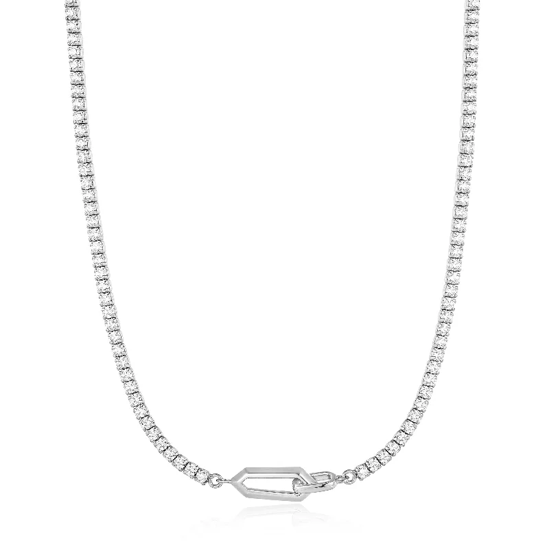 Ladies Necklaces for Hero Spark-Sparkle Chain Interlock Necklace in Silver by Ania Haie