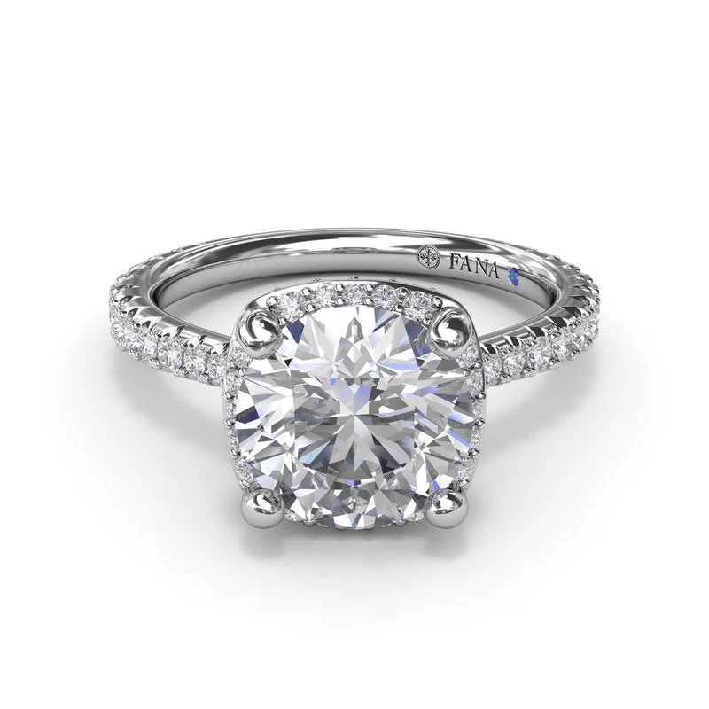 Ladies Spiritual Engagement Rings -Cushion Cut Diamond Halo Engagement Ring S4254