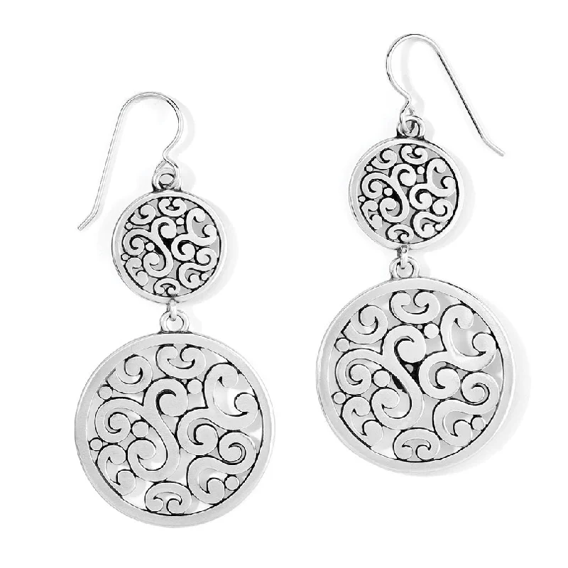 Ladies Triangular Drop Earrings -Brighton : Contempo Medallion Duo French Wire Earrings