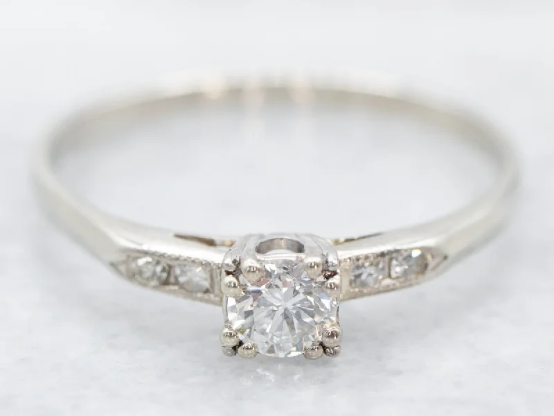 Ladies Radiance Engagement Rings -Vintage Diamond Engagement Ring