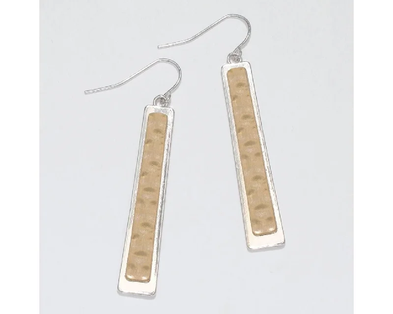 Ladies 22K Gold Earrings -Periwinkle by Barlow : Two-tone Drops - Earrings