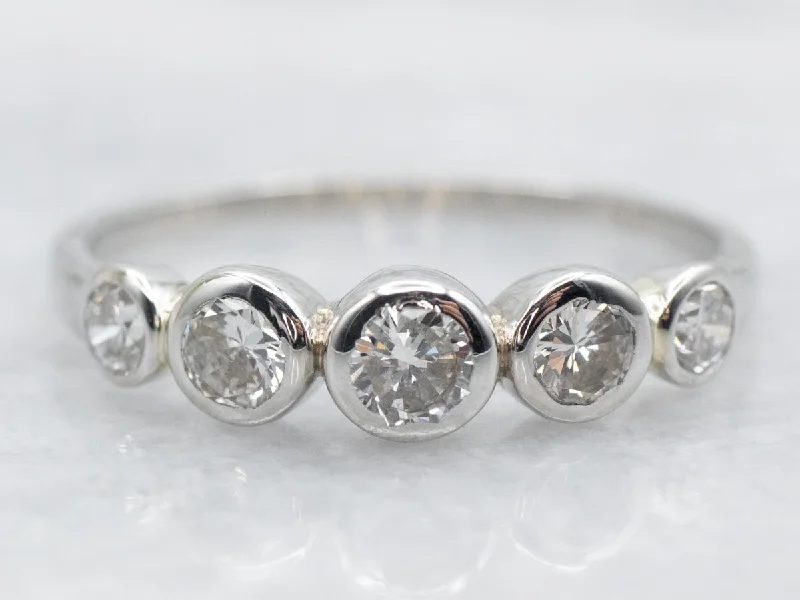 Ladies Nature-Inspired Engagement Rings -Platinum Bezel Set Diamond Engagement Ring