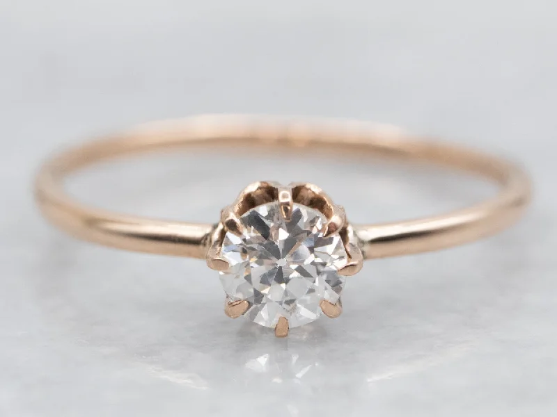 Ladies Ethical Engagement Rings -Vintage Diamond Solitaire Engagement Ring