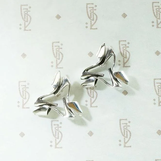 Ladies Adjustable Drop Earrings -Open-Toed Pump Sterling Silver Stud Earrings