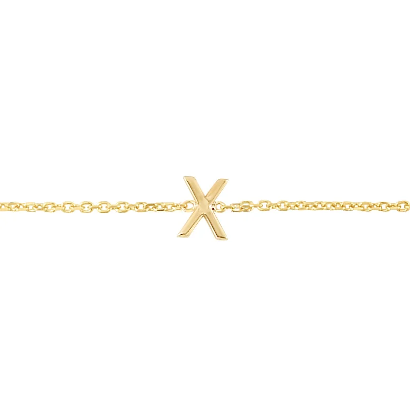 Ladies Necklaces Petite Spark-14K Mini Initial X Necklace