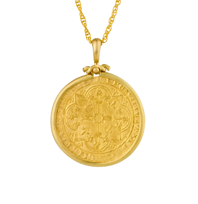 Ladies Necklaces for Grandma Shine-King Charles V Coin Necklace