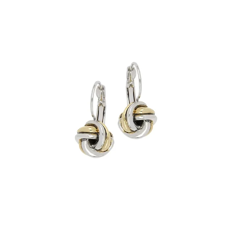 Ladies Bird Feather Earrings -John Medeiros : Infinity Knot Two Tone French Wire Earrings