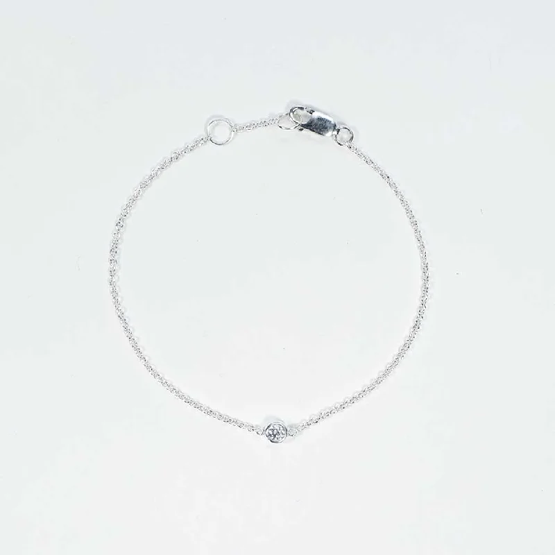 Ladies Bracelets with Lilac Iolite-4mm Silver Crystal Solitaire Silver Bracelet