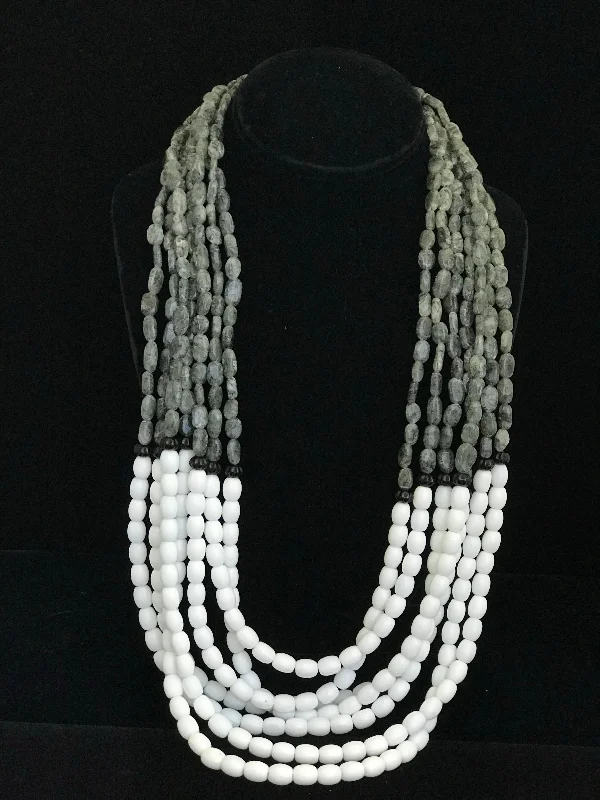 Ladies Necklaces with Sea Beryl-Seven Strand Agate Bib Necklace