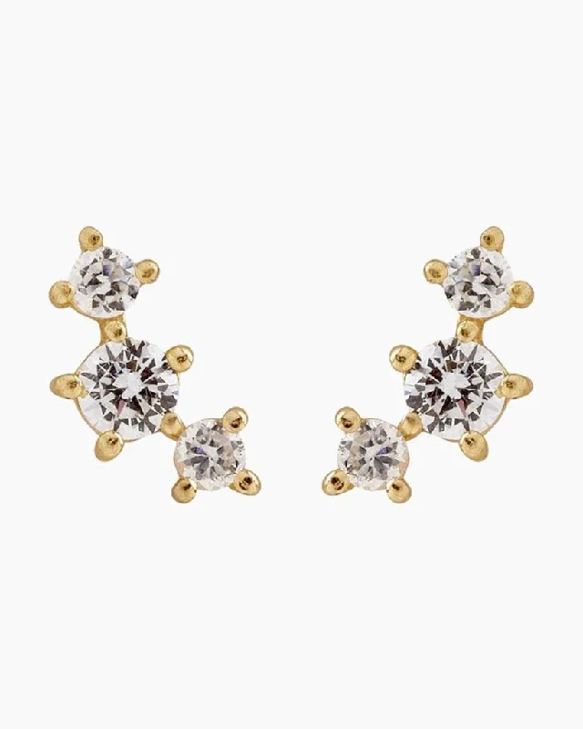 Ladies Signature Gem Earrings -Pura Vida : Estrella Gemstone Stud Earrings in Gold