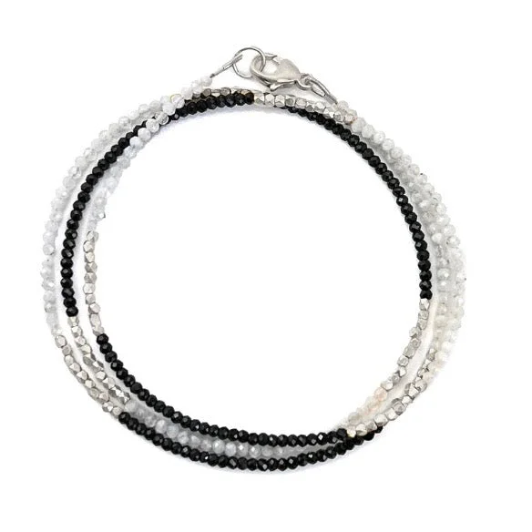 Ladies Necklaces Pure Shine-Moonstone & Spinel wrap bracelet/necklace