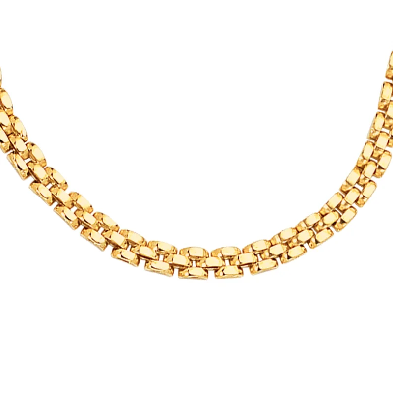 Ladies Necklaces with Yellow Sanidine-14K Gold 4mm Panther Necklace